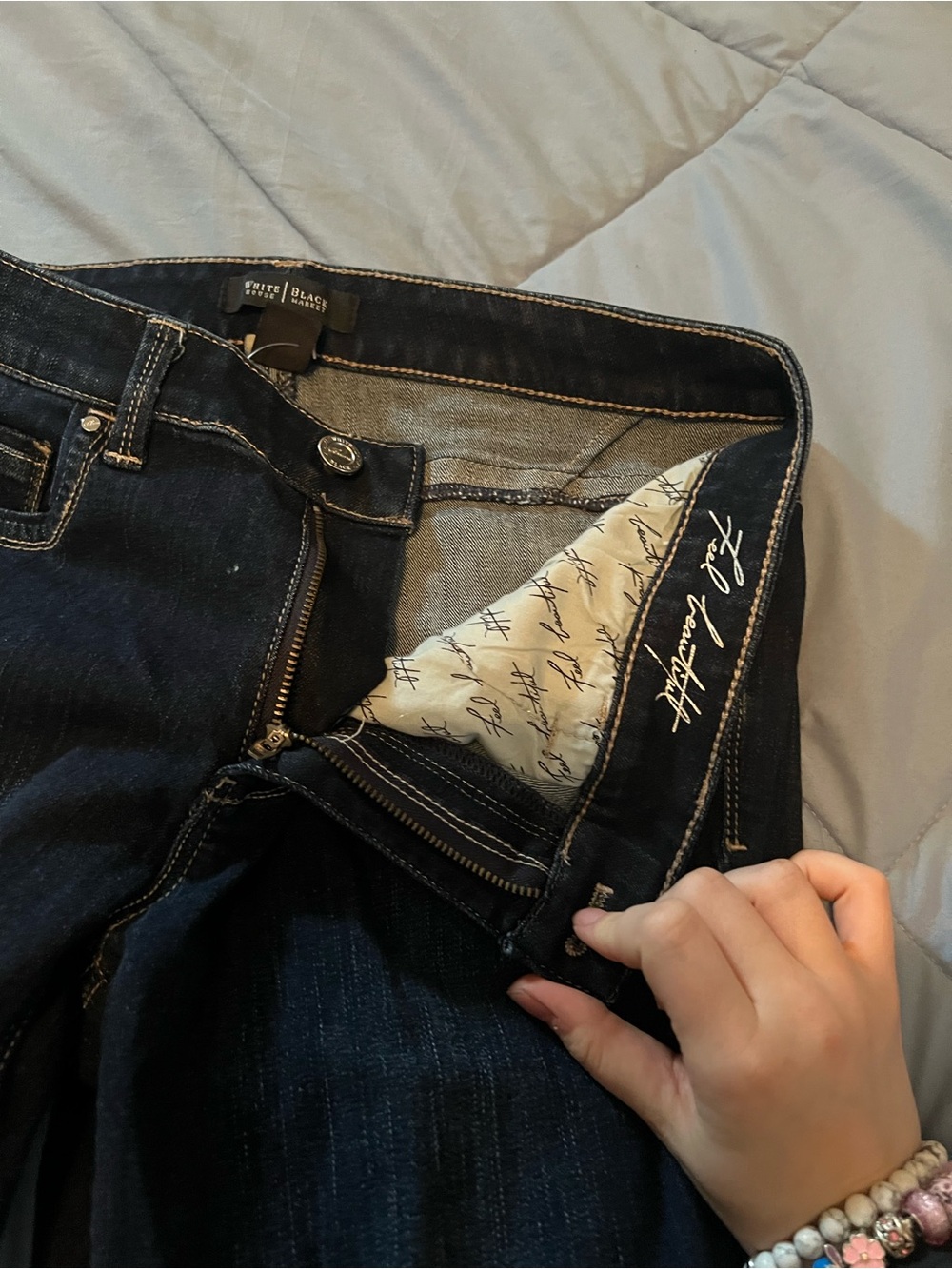 White House Black Market Straight-Leg Black Denim Jeans - Picture 2 of 5